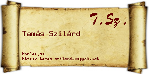 Tamás Szilárd névjegykártya